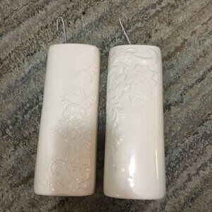 Dutch vintage ceramic pots duo with hooks